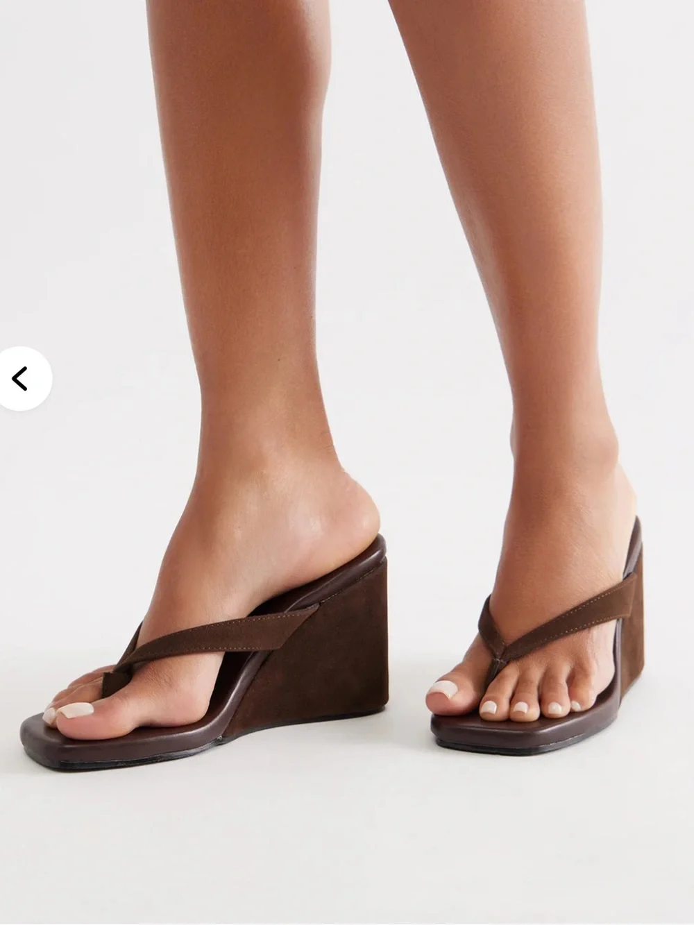 Fashion Nova Brown Wedge Thong Sandals